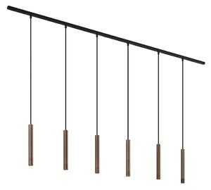 Modern railsysteem met 6 hanglampen brons 1-fase - Slimline Keno