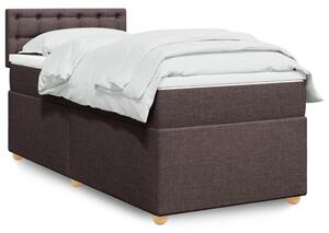 VidaXL Box spring postelja z vzmetnico temno rjav 90x190 cm blago