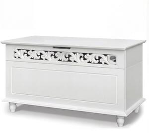 Lesena skrinja JERSEY, 80x40x48cm, bela Casaria