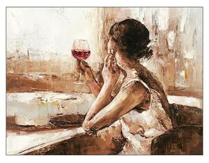 ProArt Young Living Slika na platnu (Girl with Wine Glass, Š x V: 120 x 90 cm)