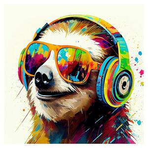 ProArt Young Living Slika na platnu (Animals with Headphonse - Sloth, Š x V: 30 x 30 cm)