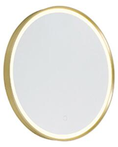Kopalniško ogledalo zlato 50 cm vklj. LED 3-stopenjsko zatemnjevanje z dotikom okroglo - Miral