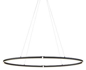 Dizajnerska viseča svetilka črna ovalna 120cm vklj. LED 3-stopenjsko zatemnjevanje - Ovallo