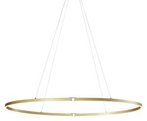 Dizajnerska viseča svetilka medenina 120 cm vklj. LED 3-stopenjsko zatemnjevanje - Ovallo