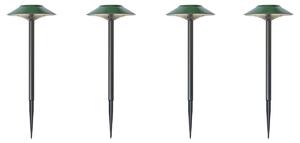 Komplet 4 zelenih reflektorjev z LED IP44 Solar - Mushroom