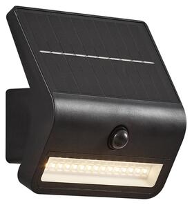 Zunanja stenska svetilka črna vklj. LED IP54 s senzorjem gibanja Solar - Floody