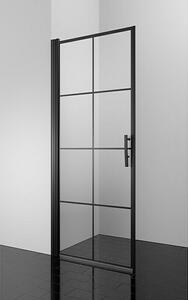 Camargue Göteborg Vrata za tuš G2 (80 x 202,2 cm, Prevlečena, Debelina: 6 mm, Črne barve)