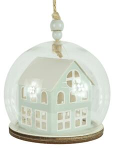 Božični okrasek TINNY HOUSE 8 cm, svetlo zelena