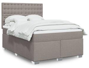 VidaXL Box spring postelja z vzmetnico taupe 160x200 cm blago