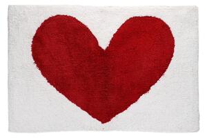 Rdeče-bela kopalniška preproga 50x80 cm Heart – Rex London