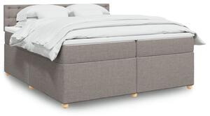 VidaXL Box spring postelja z vzmetnico taupe 200x200 cm blago