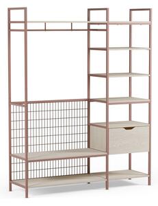 Odprta jeklena garderobna omara v barvi terakote 140x179,5x40 cm Amara – Marckeric