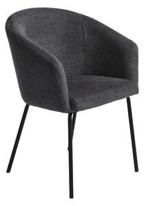 Temno siv oblazinjen jedilni stol z nasloni za roke Easton – Unique Furniture