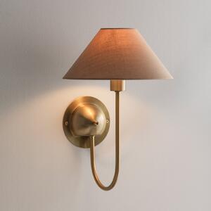 Globen Lighting stenska svetilka IRIS, mokka rjava, višina 32 cm, Rjava / rjasta, Dnevna soba / jedilnica, Tkanine / tekstil, Skandinavski
