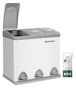 Koš za ločehvanje odpadkov SORT 24l (3x8l), siva/bela SongmicsHome