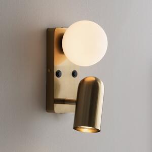 Globen Lighting stenska svetilka »Doppio« v barvi medenine, višina 24 cm, 2, Zlata / medeninasta, Dnevna soba / jedilnica, Kovina, Skandinavski, Svetilka za branje