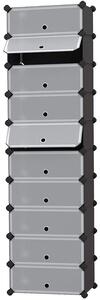 Modularni, plastični organizator za čevlje, 40 x 30 x 17 cm na predal, črna | SONGMICS
