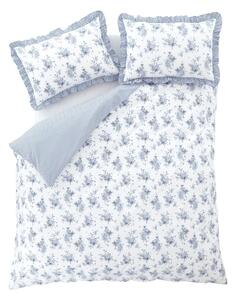 Bela/modra enojna posteljnina 135x200 cm Lucie Floral Frill – Catherine Lansfield