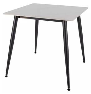 Jedilna miza RION 80x80 cm s keramično ploščo, beli marmor