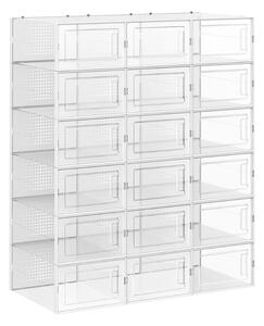 Organizator za čevlje MARI, 18 predalov, prozoren/bela SongmicsHome