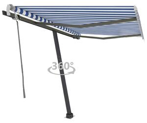 VidaXL Prostostoječa ročno zložljiva tenda 300x250 cm modra/bela