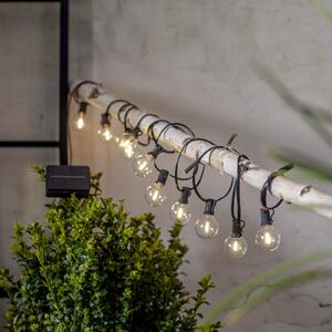 STAR TRADING LED-sončna svetlobna veriga Globe Mini, 10 luči, 270 cm, 3000 K, Črna, Plastika