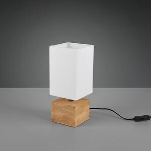 Trio Leuchten Namizna svetilka Woody (40 W, Do x Š x V: 12 x 12 x 30 cm, Bele barve/rjave barve, E14)