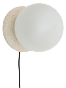 Bela/kremno bela marmorna stenska svetilka ø 20 cm Malachi – Kave Home
