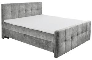 POSTELJA Z VZMETNICO 160 cm x 200 cm , leseni material, tekstil siva