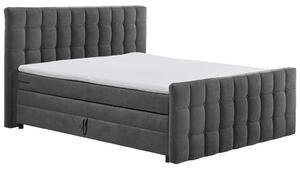 POSTELJA BOXSPRING 180 cm x 200 cm , tekstil, leseni material antracit