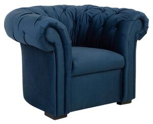 CHESTERFIELD FOTELJ, temno modra tekstil