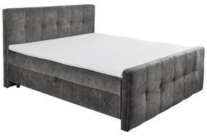 POSTELJA Z VZMETNICO 160 cm x 200 cm , tekstil, leseni material antracit