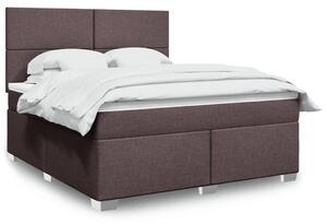 VidaXL Box spring postelja z vzmetnico temno rjava 180x200 cm blago