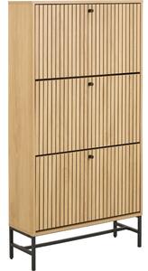 Preklopna omarica za čevlje v hrastovem dekorju v naravni barvi 72x140x25 cm Albany – Actona