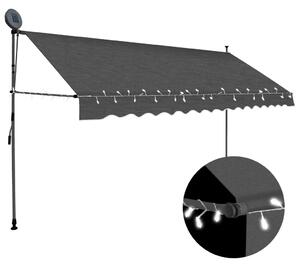 VidaXL Ročno zložljiva tenda z LED lučkami 350 cm antracitna