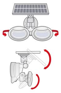 LED Solarni reflektor s senzorjem 2xLED/4W/5V IP65