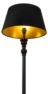 Stoječa svetilka s 45 cm odtenkom črne barve z zlatim notranjim delom - Classico