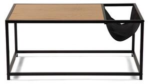 Črna/v naravni barvi klubska mizica v hrastovem dekorju 60x99 cm Bayen – Bonami Essentials