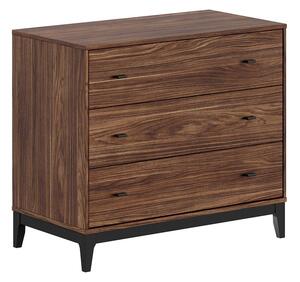 Komoda v orehovem dekorju v temni naravni barvi 100x89x55 cm Ilyas – Vipack