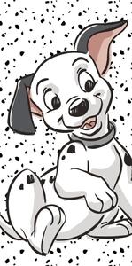Črno-bela bombažna otroška brisača 70x140 cm 101 Dalmatians "Lucky" – Jerry Fabrics