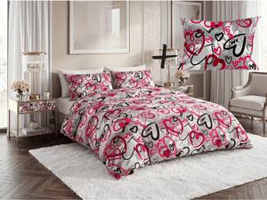 Set posteljnine iz polibombaža STREET LOVE POLY sivo + prevleka za vzglavnik 50 x 70 cm BREZPLAČNO