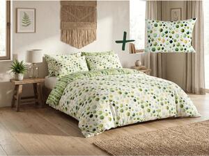 Set posteljnine iz polibombaža GREEN TREES POLY zelena + prevleka za blazino 50 x 70 cm BREZPLAČNO