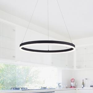 Paul Neuhaus LED-visoka svetilka TITUS, antracitna, Ø 60 cm, kovinska, Switchdim, zatemnjen, Črna, Dnevna soba / jedilnica, Aluminij, Sodobni