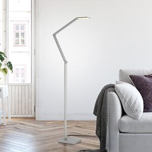 Paul Neuhaus LED-stoječa svetilka SAMSKY, jeklo, višina 161 cm, kovinski dotikni dimmer, zatemnjen, Kovinska, Dnevna soba / jedilnica, Aluminij, Sodobni