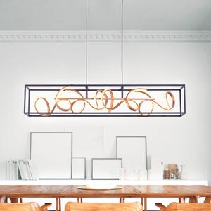 Paul Neuhaus LED-visoka svetilka SELINA, črna/zlata, dolžina 110 cm, Switchdim, zatemnjen, Črna, Dnevna soba / jedilnica, Aluminij, Sodobni