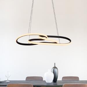 Paul Neuhaus LED-visoka svetilka TWIST, črna, dolžina 76 cm, kovinsko stikalo Switchdim, zatemnjen, Črna, Dnevna soba / jedilnica, Aluminij, Sodobni