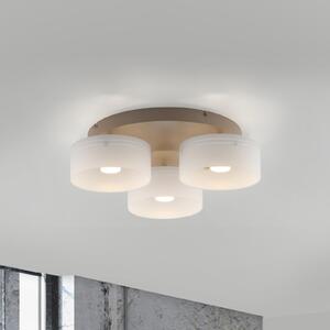 Paul Neuhaus LED-stropna svetilka MARIKA bež/bela 40 cm, 3-žarilna, steklo, Switchdim, zatemnjen, Bež, Dnevna soba / jedilnica, Steklo, Sodobni, Okrogli neposredni strop