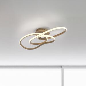 Paul Neuhaus LED-stropna svetilka TWIST, bež, dolžina 90 cm, kovina, Switchdim, zatemnjen, Bež, Dnevna soba / jedilnica, Aluminij, Sodobni