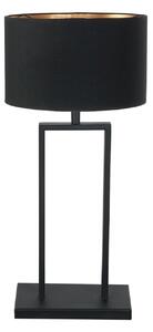 Steinhauer Namizna svetilka Stang 3984ZW, črna/črno-zlata chintz tkanina, 55 cm, zatemnjen, Črna, Dnevna soba / jedilnica, Tkanine / tekstil, Sodobni