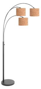 Steinhauer Stojna svetilka Sparkled Light, črna/rjava, 180 cm, pluta, 3-plastna., Rjava / rjasta, Dnevna soba / jedilnica, Razno, Sodobni